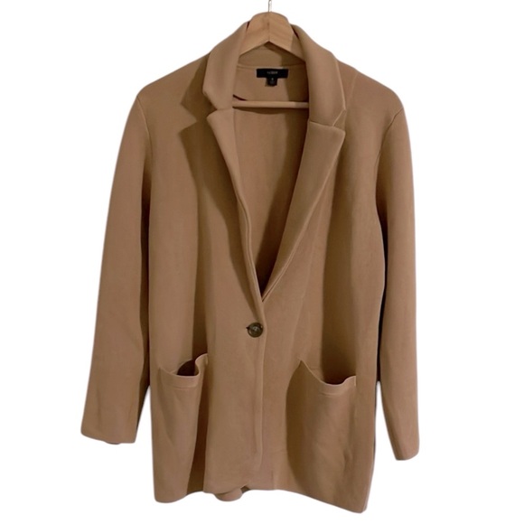 J. Crew Cecile Relaxed Sweater Blazer Women's Size Small Wool Knit Camel Tan - Picture 4 of 10